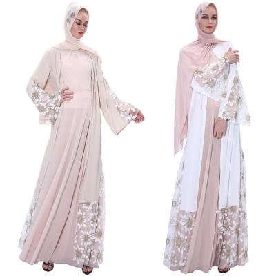 China Muslim&Arab Flare Sleeve Elegant Women Fashion Embroidered Abaya Style Maxi Dress #2297 for sale