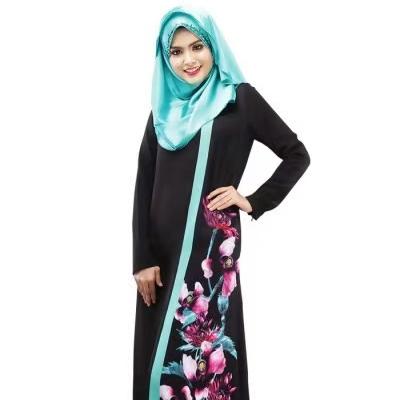 China Muslim&Arab National Style Printing Patchwork Color Women Plus Size Long Dress Abaya Style #2297 for sale