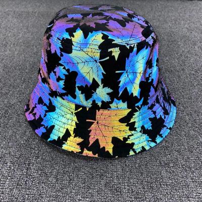 China 2021 European and American colorful reflective sun visor hip-hop hat fisherman leaf maple outdoor hat for sale