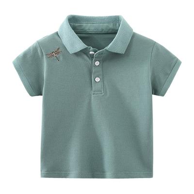 China New Breathable Super Quality Blue Green Color Custom Kids Kids Turtle Neck Polo Shirts for sale