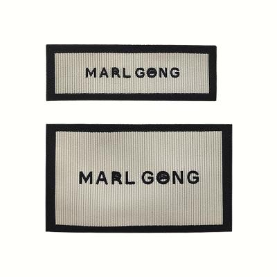 China Sustainable High Quality Fabric Woven Garment Neck Labels Customize Clothing Pants Logo Brand Labels for sale