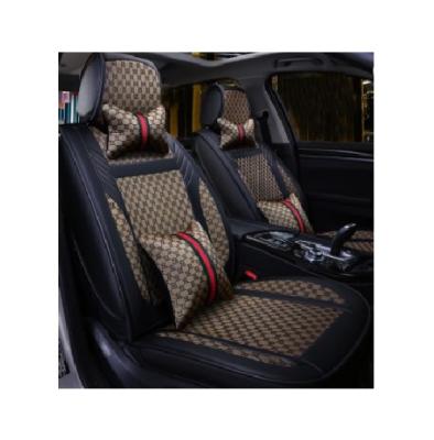 China 9D Kooqi Design Durable Waterproof Car Seat Cover Full Set Full Leather Surrounded for sale