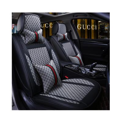 China Durable Waterproof Design Gray Surrounded Full Leather Stylish Car Seat Cover 9D Kooqi for sale