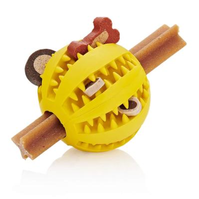 China Viable Hot Sale Rubber Dog Tooth Balls Interactive Dog Chew Cleaning Toys for sale