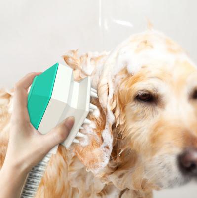 China Viable Dog Cat Bath Brush Scrubber Silicone Hair Pets Grooming Combs Dog Brush for sale