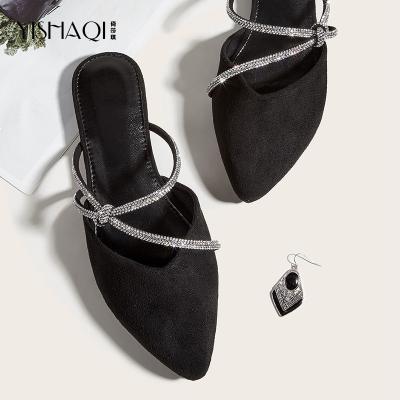 China Muller flat slippers women's slippers fashion trend outdoor female fashion sandals new fashion to women Crystal Leather Shoes for sale