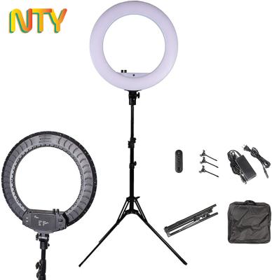 China Amazon rbg 22 inch adjustable angles foldable oval ring light led digitek 18inch plus MIC set and phone holder with ring light bag for sale