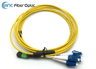 China Hembra de la asamblea de cable de fribra óptica del SM G657A1 12F MPO con la bota Bendable del ángulo de la flexión en venta