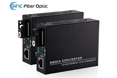 China 10 100 1000M Single Fiber Optic Media Converter SM 1310nm / 1550nm SC Port for sale