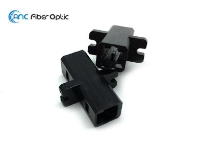 China RJ45 Flanged Type Fiber Optic Network Adapter MTRJ To MTRJ Duplex Black Color for sale