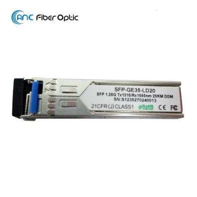 中国 1.25G SFP Bidiの光学トランシーバー モジュール1310/1490/1550nm 20km 40km 80km LCのコネクター 販売のため