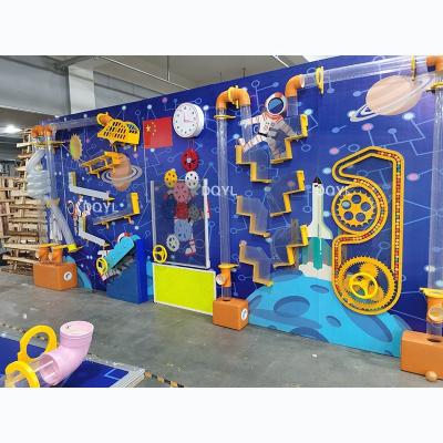 China Wooden Space science and technology theme interactive ball wall physical pipe play ball  games for children for sale