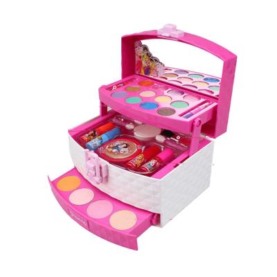 China Children's Makeup Eco-Friendly Cosmetics Set Toy Performance Lipstick Eyeshadow Nail Polish Red Girl Makeup Tote Bag Storage Princess Stage for sale