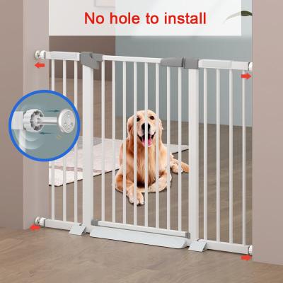 China Portable Mesh Magic Guard Pet Baby Safety Fence Folding Iron Door Simple Design High Quality Viable Outdoor Door Gate for sale