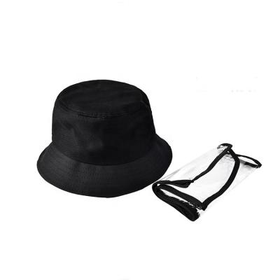 China Black Protective OEM Cotton Protective Hat With Removable PVC Sun Visor Protective Bucket Hats Fisherman Hat for sale