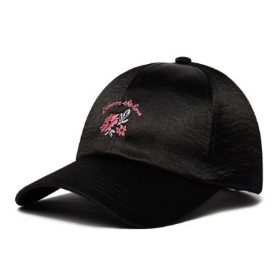 China Amazon Hot Selling COMMON 6 New Design Embroidered Flower Panel Polyester Baseball Cap Women for sale