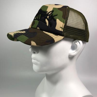 China COMMON Wholesale High Quality Mesh Foam Panel Trucker Hat Custom Camouflage 5 Embroidery Logo For Your Own for sale