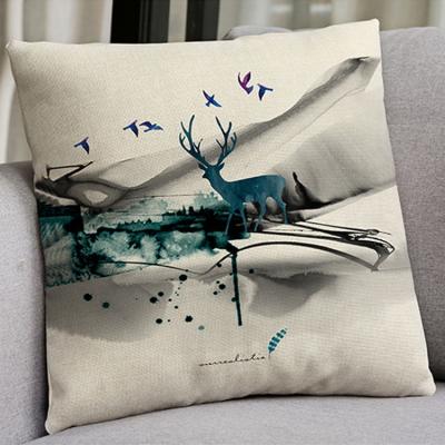 China Non-toxic Wholesale Fashion Lucky Deer Sofa Cushion Covers Decorative Printed Custom Your Design for sale