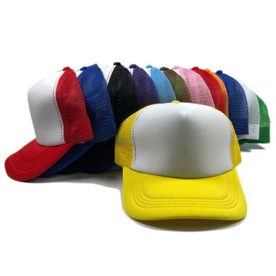 China JOINT Wholesale Fashion Adult Empty Polyester Sports Hat Custom Logo 5 Panel Foam Front Mesh Trucker Hat for sale