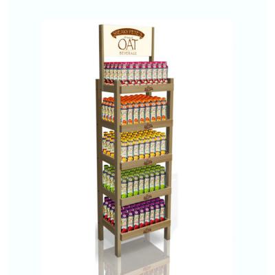 Cina Scaffale di esposizione della birra di Juice Wine Display Stand Wooden 5 strati in vendita