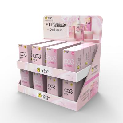 China Customized Cardboard Condom Tabletop Display Rack 24-Hour Free Design Wholesale for Supermarkets Te koop