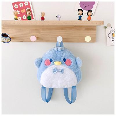 China 2023 New Style Cute Fashion Kids Blue Plush Hand Backpack Comfortable Funny Bags for sale