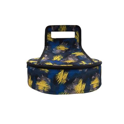 China 2022 new fashion style feather pattern round shape insulation bag for sale