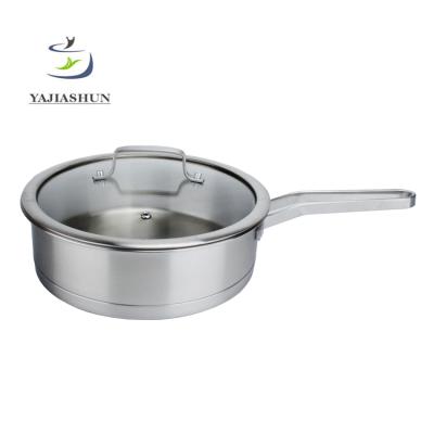 China Sustainable 6pcs Stainless Steel Soup Pot Set Casserole Deep Frying Pan for sale