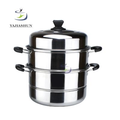 China Sustainable Wholesale 3 Layers Cooking Steamer Stainless Steel Steamer And Cooking Pots With Lid for sale