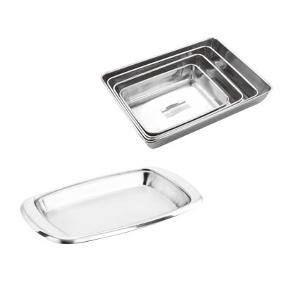 China Sustainable Wholesale High Quality Stainless Steel Hotel Serving Tray Towel Tray for sale