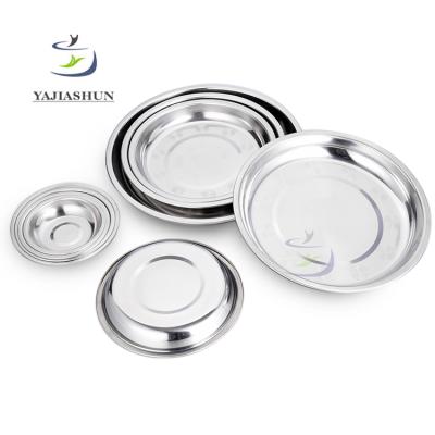 China Cheapest Viable Africa Stainless Steel Plate Round Food Tray Stainless Steel Dinner Plate And Dishes In Sets for sale