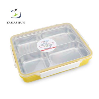 China Leakproof Easy Clean Stainless Steel Bento Lunch Box Container Silicone Tiffin Box Wholesale Freshness Storage For Lunch for sale