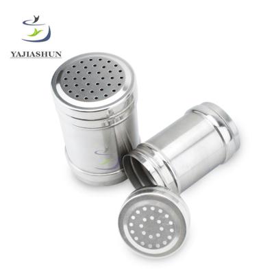 China Viable Stainless Steel Soft Dredge Seasoning Shaker Sugar Chocolate Powder Can Salt Pepper Spice Container Bottle for sale