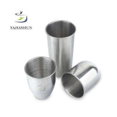 China Stainless Steel Disposable Stackable Single Wall Cup With Customized Logo, Stainless Steel Printing Coffee Water Cup Mug for sale