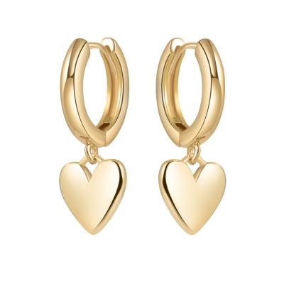 China BOHEMIA NUORO Tasty BOHEMIA NUORO Small 14K Gold Plated Snake Cross Heart Shell Dangle Earring With Girl Brass Stackable Huggie Earrings for sale