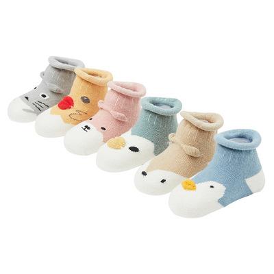 China QUICK DRY Organic CT Cotton Baby Socks For Newborns Cute Knitted Infant Floor Kids Socks for sale