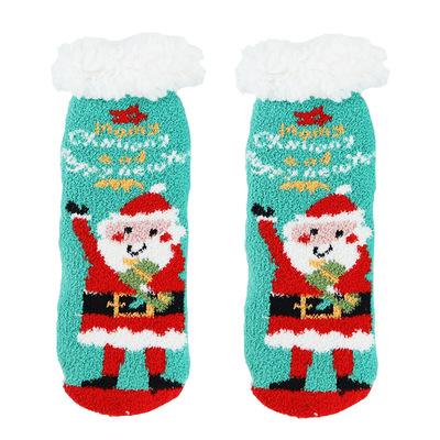 China CT Winter New QUICK DRY Cotton Warm Christmas Red Non Slip Happy Baby Socks Kids Floor Socks for sale