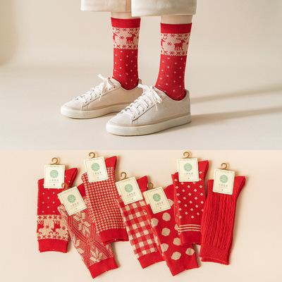 China CT Design Wholesale New Year Antibacterial Christmas Socks Santa Claus Antibacterial Deer Socks For Women for sale