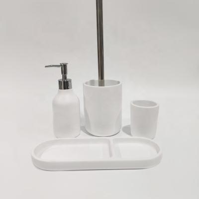 China Sustainable White Resin Bathroom Accessories Set Bathroom Accessories Set Products For Home And Hotel Bathroom for sale