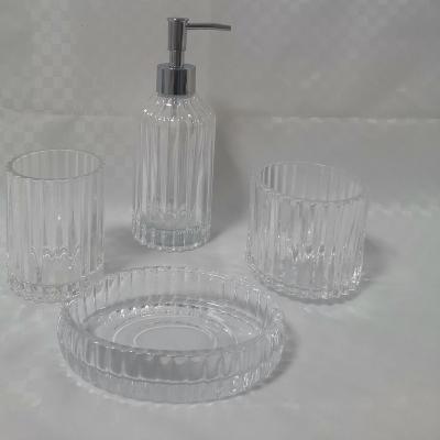 China Viable High Quality Bathroom Accessories New Products Glass Bathroom Accessories Sets for sale