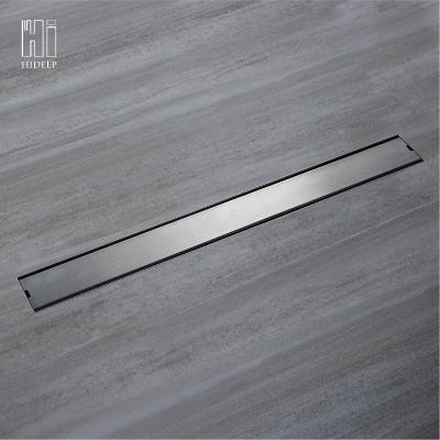 China HIDEEP Insert Modern Tile Bathroom Anti Smell Drains 304 Stainless Steel 80cm Brushed Linear Shower Floor Drain for sale