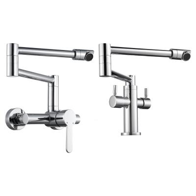 China Hot And Cold Water Faucet On The Other HIDEEP Wall Mount Chrome Kitchen Brass Sink Faucet for sale