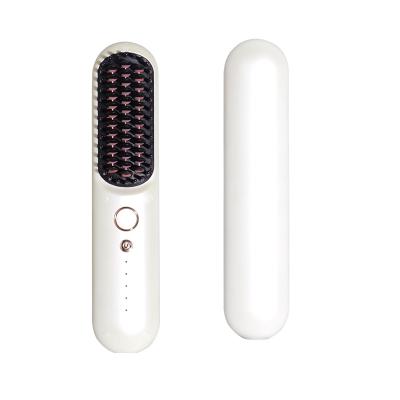 China New Product 2022 Professional Hot Sale Hair Straightener Comb Battery Operated Mini Comfortable Straightener Brush for sale