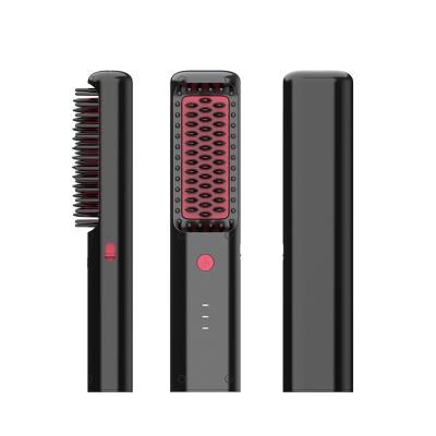 China Nondisposable Portable Radio Comb Electric Straight Hair Straightener Sweep Cordless Rechargeable Hair Straightener Multifunctional Comb for sale