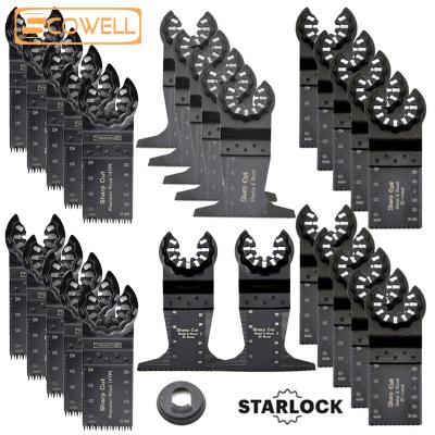 China YG8 28pcs Carbide Mixed Starlock Oscillating Tool Saw Blade Set Triangle Renovation Plunge Multimaster Power Machine for sale