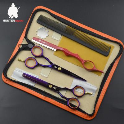 China Hair Cutting Scissors 5.5inch Professional Hair Thinning Scissors HT9131 Set Purple Hair Cutting Shears Hair Salon Thinning Clippers for sale