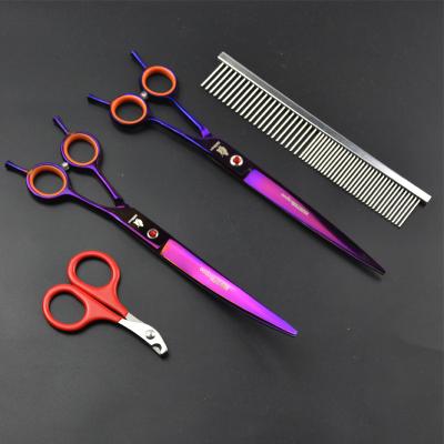 China Scissors Set 8 Inch Pet Grooming Scissors Kit Dog Hair Cutting Shears Thinning Puppy Shears Beauty Scissors Pet Shears For Cat for sale