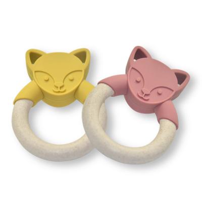 China 100%Food Grade Silicone Baby Teether Silicone Ring Teether Toy Animal Shape Eco-friendly Baby Teether Toys Food Grade Silicone Teether Toys for sale