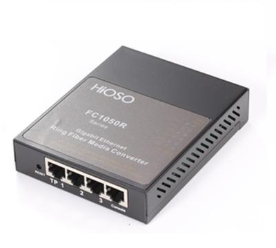 China FTTX FC1050R 2 1000M SC+3 1000M RJ45 Ring Type Fiber Media Converter for sale