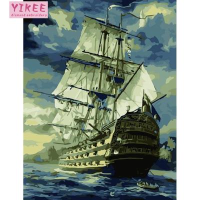 China modern diy digital oil painting,pirate ship diy oil painting by numbers,3d oil painting on canvas for sale